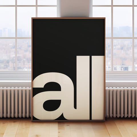 Modern Typography Art Print "all"