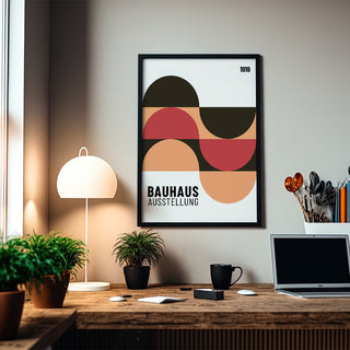 Artistic home office wall art inspired by Bauhaus minimalism