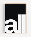 Modern Typography Art Print "all"