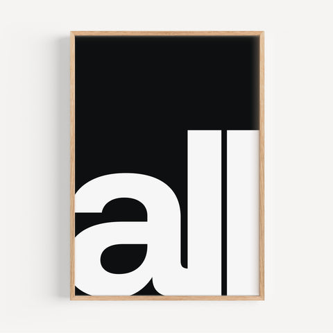 Modern Typography Art Print "all"