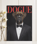 Dogue Boxer Poster in Black, Red, White for modern bedroom wall art