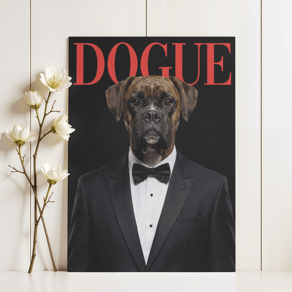 Dogue Boxer Poster in Black, Red, White for modern bedroom wall art