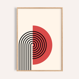 Abstract Modern Print in black and red for living room wall art print