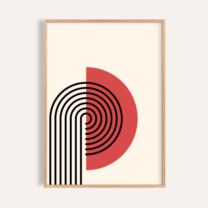 Abstract Modern Print in black and red for living room wall art print