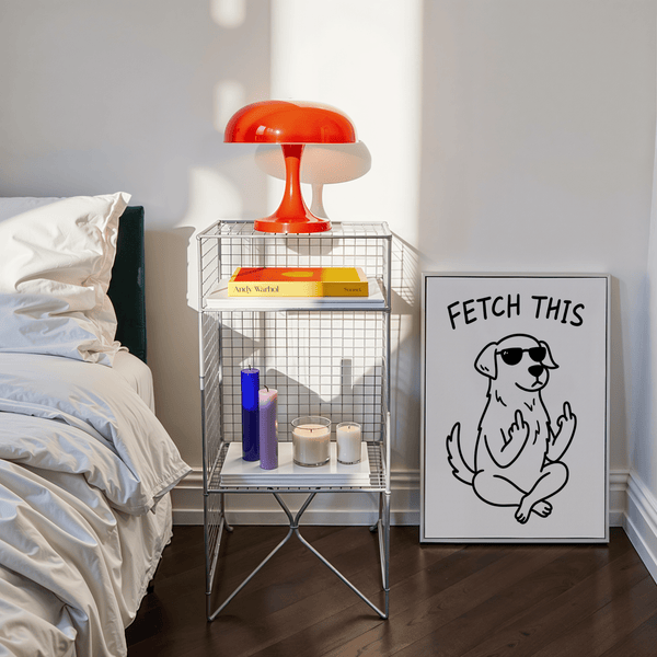 Funny Dog Poster ideal for home office, Black and White print