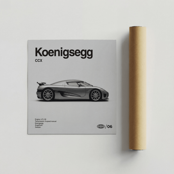 Stylish Koenigsegg Art Print in Black tones for studio decor