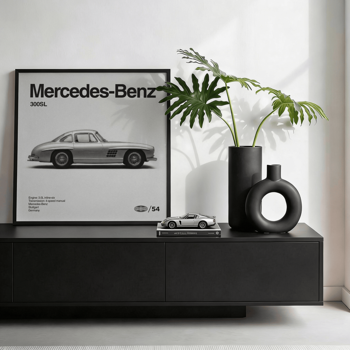 Classic Car Wall Art in Black for car enthusiast wall print