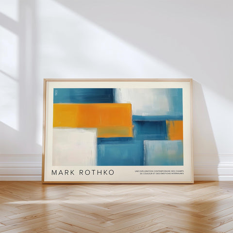 Rothko-inspired blue and yellow abstract poster.