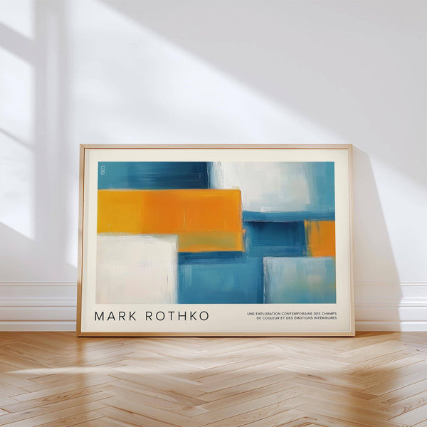 Rothko-inspired wide wall art enhancing office decor​