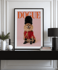 Playful Pomeranian Poster Print art print with black boots in study