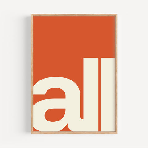 Modern Typography Art Print Orange