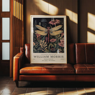 Nature-inspired dragonfly art prints featuring soft pink wildflowers