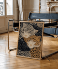 Leopard Print Wall Art featuring Gray and Black for a living room poster