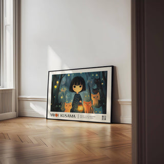 Artistic girls' room wall with fantasy-themed anime girl poster