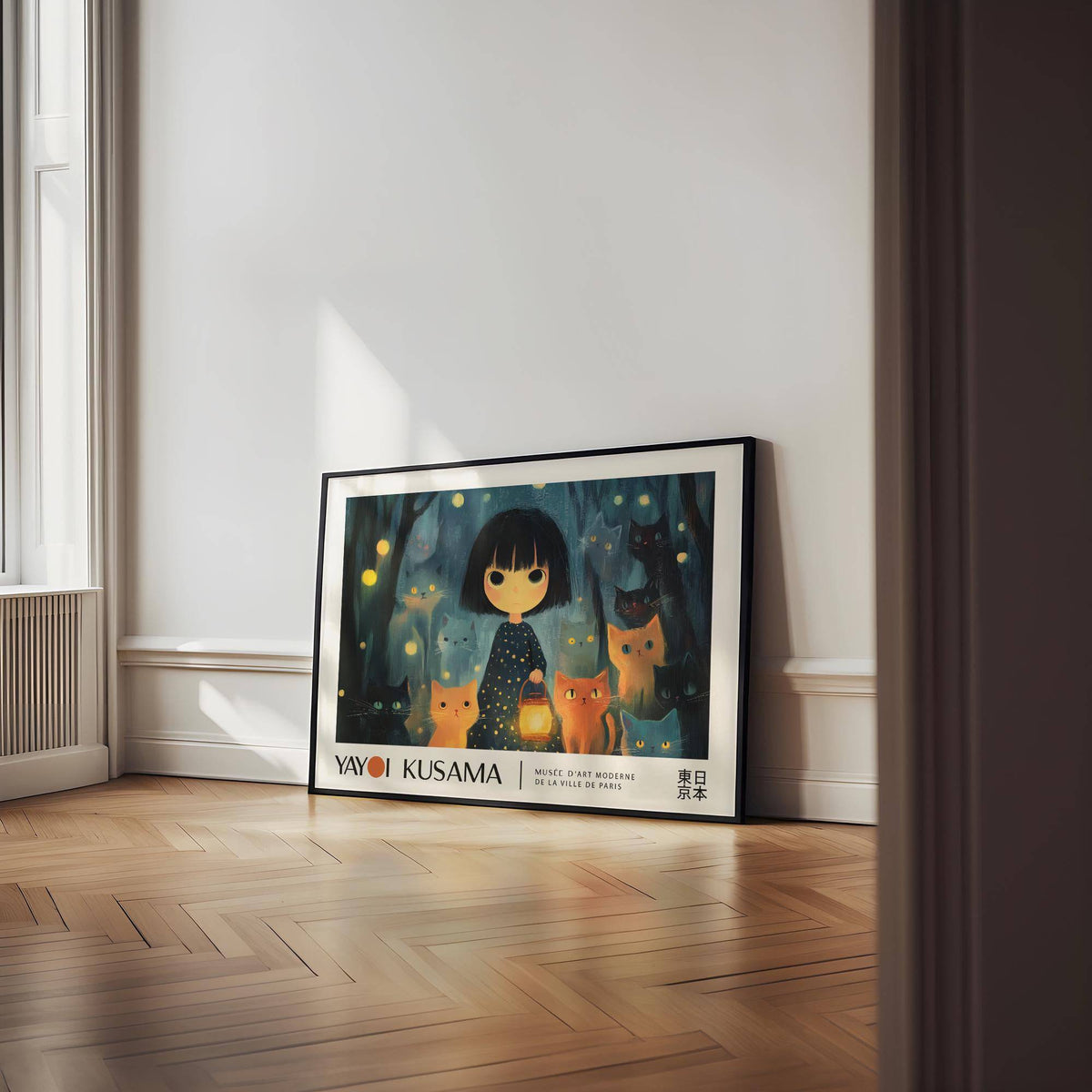Artistic girls' room wall with fantasy-themed anime girl poster