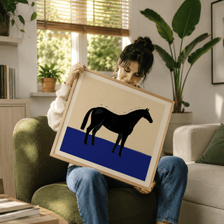 Detail of brush texture within solid stallion shape