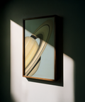Decorative Saturn Art Print with Beige rings for kids’ room wall art