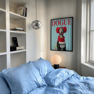 Italian Greyhound Wall Art on blue background, pet lover wall art