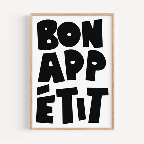 Bon Appetit Typography Art for Kitchen