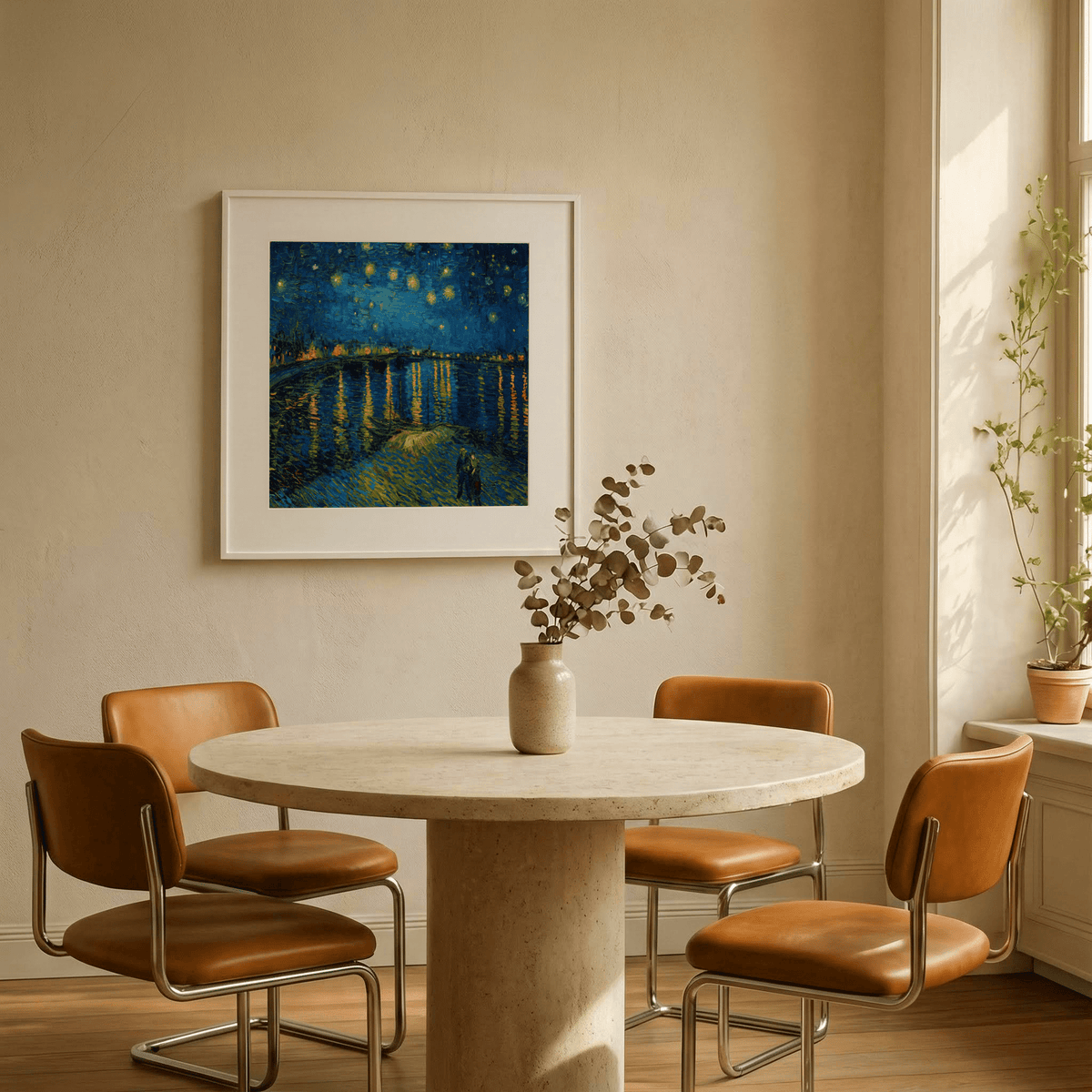 Expressive Impasto Wall Art with blue tones for lounge