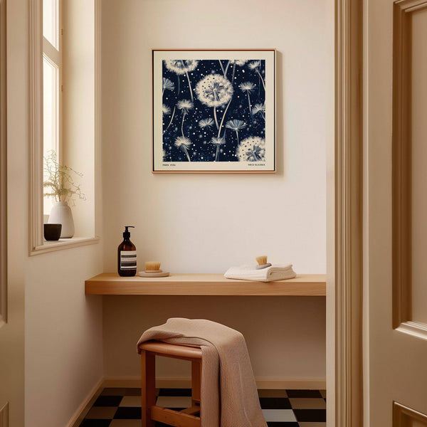 Modern abstract navy and white wall art for minimalist homes