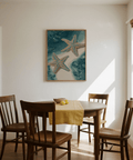 Underwater Starfish Print featuring Brown hues for modern bathroom print