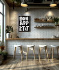 Modern Bon Appétit wall art print for kitchen decor
