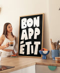 Minimalist Bon Appétit kitchen decor print
