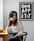 French style Bon Appétit wall art poster for dining room