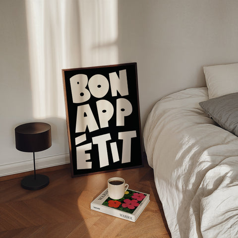 Classic Bon Appétit wall art with modern typography
