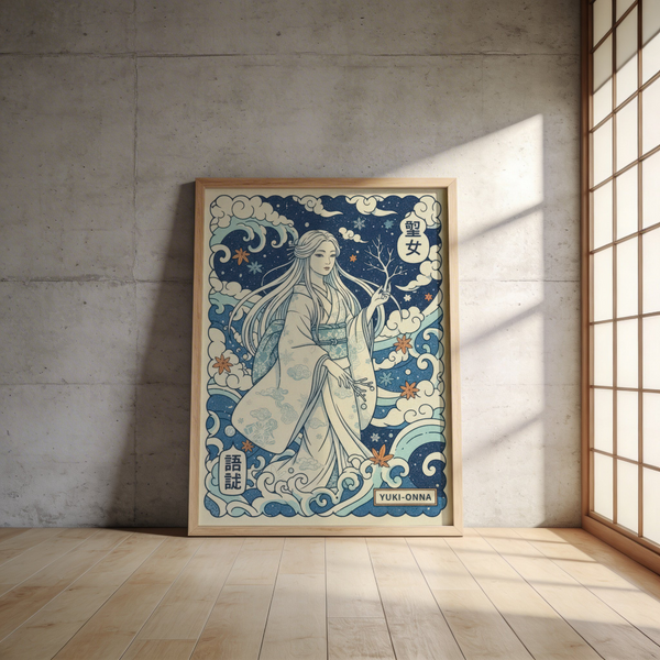 Poster layout showing vertical cartouche and bottom nameplate