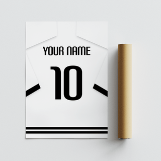 Fulham  Football Shirt Poster flat lay measured with ruler
