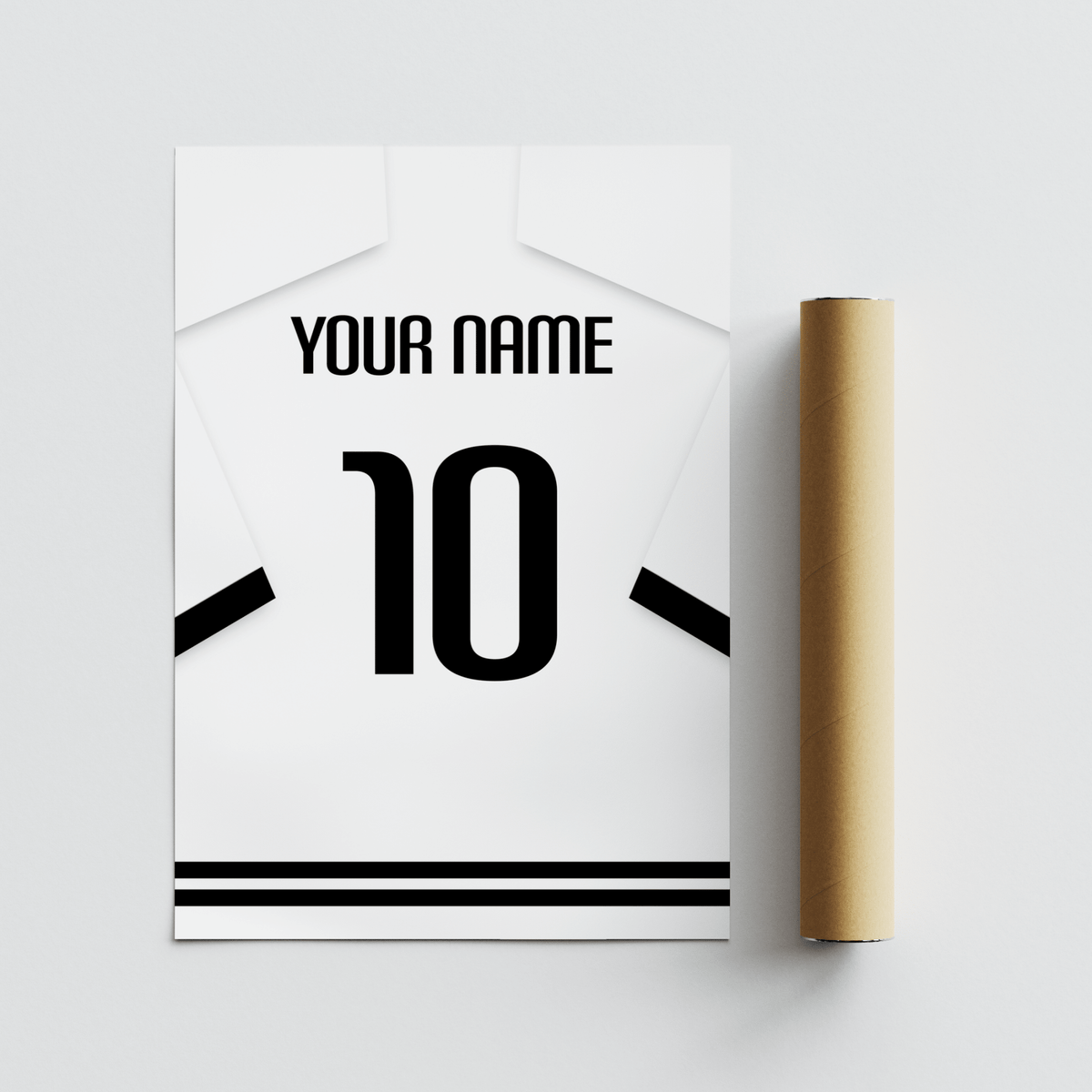 Fulham  Football Shirt Poster flat lay measured with ruler