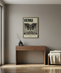 Lower section showing “OPENED: 1891” text on Vienna architecture wall art poster