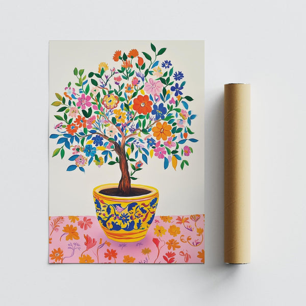 Tree of Life Wall Art featuring a flowering tree in full bloom.