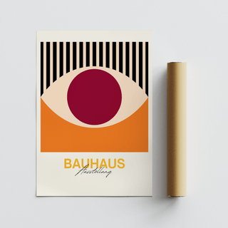 Retro Eye Wall Art in Red and White tones for bedroom wall art