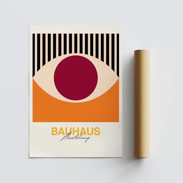 Retro Eye Wall Art in Red and White tones for bedroom wall art