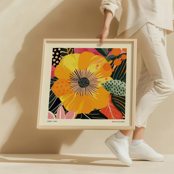 Modern yellow flower art for contemporary interiors