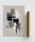 Modern Abstract Poster featuring gold and green for bedroom wall art