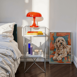 Cockapoo Print art print in Beige and Blue, ideal for hallway decoration