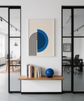 Statement Abstract Arch Print for modern dining room in Black and Blue