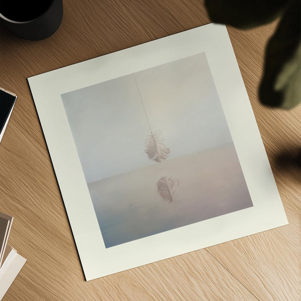 Thought-provoking conceptual print with a poetic, ethereal quality