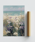 Elegant Brown and Beige tones in Wildflower Beach Print for entryway art print