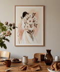 Square botanical art print ideal for modern interiors
