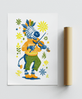 Zebra Playing Violin Poster multicolored print ideal for creative children’s space