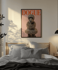 Dressed Up Dog Print poster in Gray and Brown for entryway decor