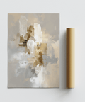 Abstract Neutral Art Print showing beige tones for contemporary bedroom poster