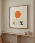 Contemporary Japanese-inspired home decor print.