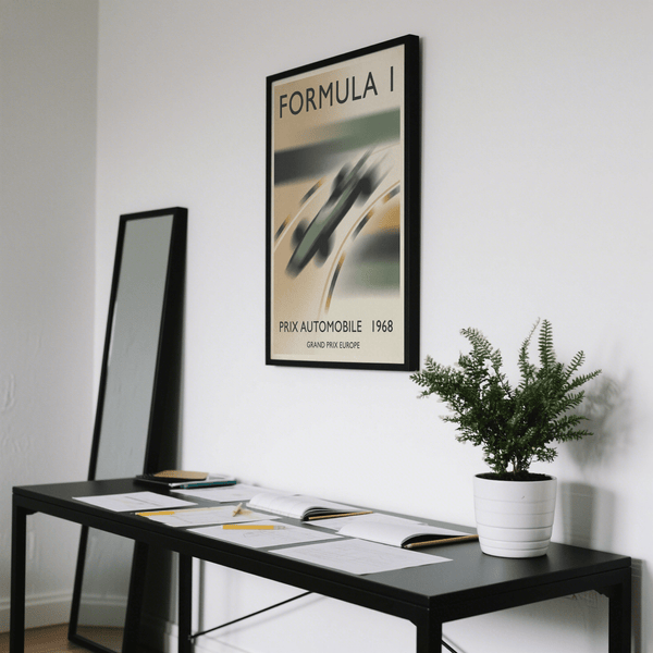 Typography-focused race poster print with GRAND PRIX EUROPE line at bottom