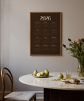 Minimalist Brown Calendar Print art print, brown, orange, white, for hallway
